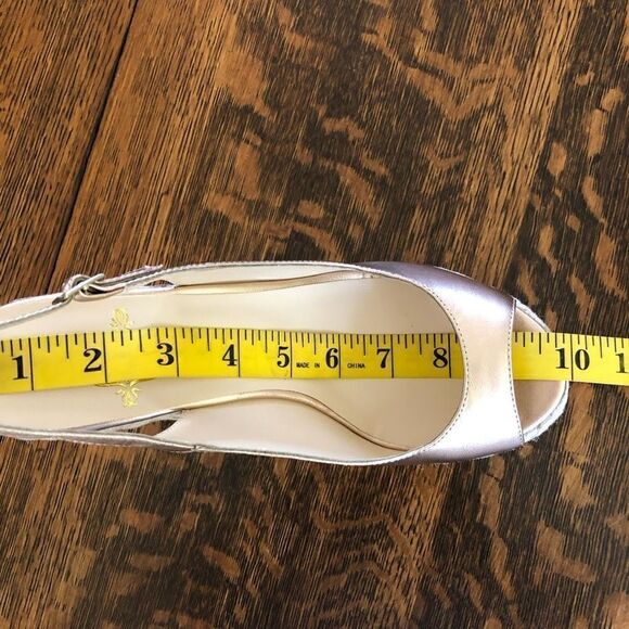 NEW Footcandy Costa Rica Rose Gold Coastal, Y2K Slingback Peep Toe Wedge - Picture 9 of 16